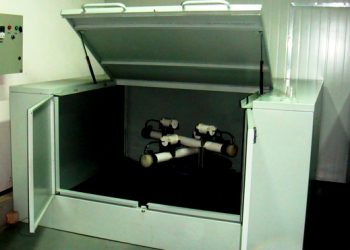 Membrane module centrifuge potting equipment